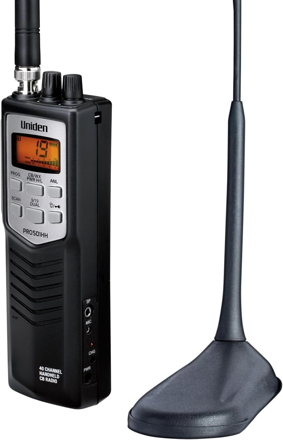 PRO501TK Pro-Series 40-Channel Portable Handheld CB Radio, Two-Way Emergency Radio, includes High-Gain Magnet Mount