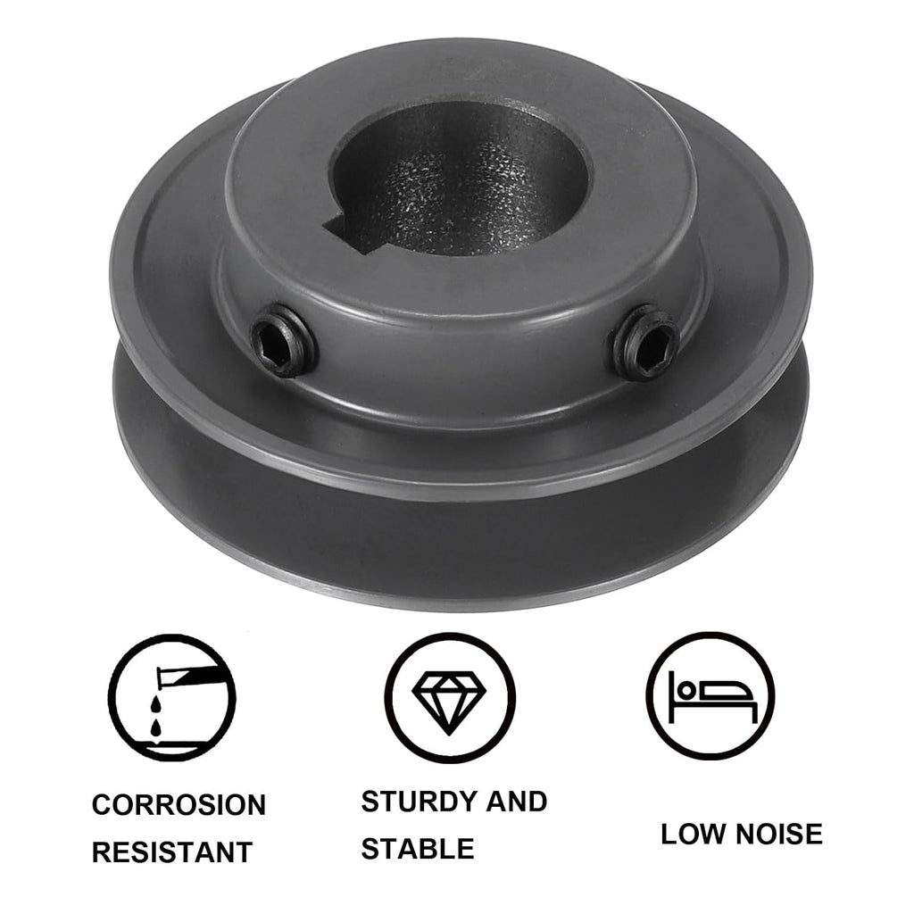 uxcell AK28-1 V-Belt Sheave 1" Bore, 2.8" OD, Single Groove Web Sheave