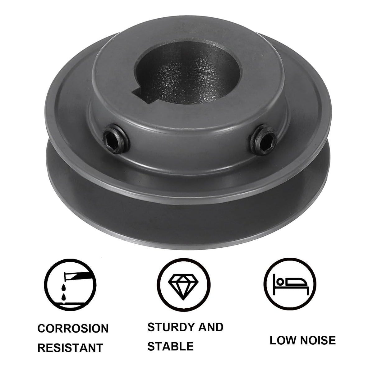 uxcell AK28-1 V-Belt Sheave 1" Bore, 2.8" OD, Single Groove Web Sheave
