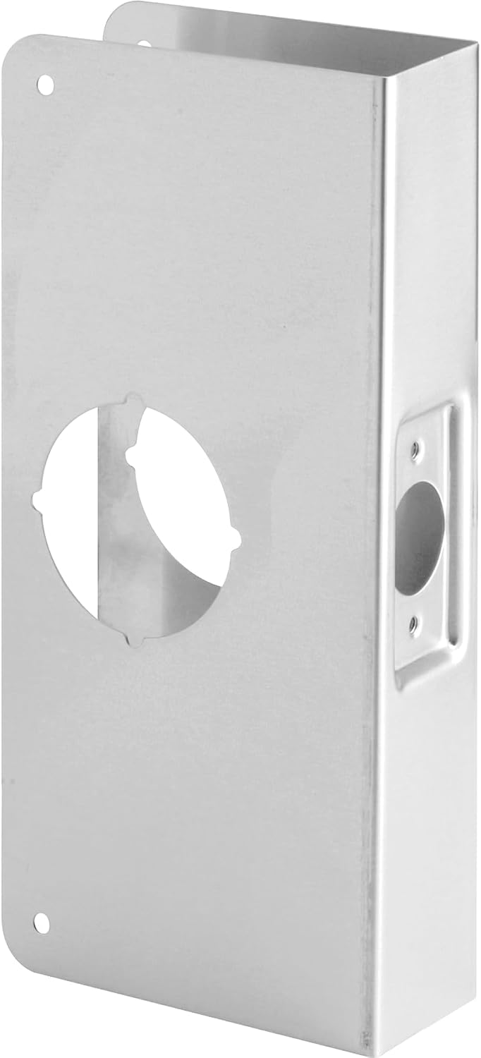 Prime-Line U 9552 Stainless Steel Lock and Door Reinforcement Plate for 1-3/4 In. Thick Doors, Stainless Steel Finish