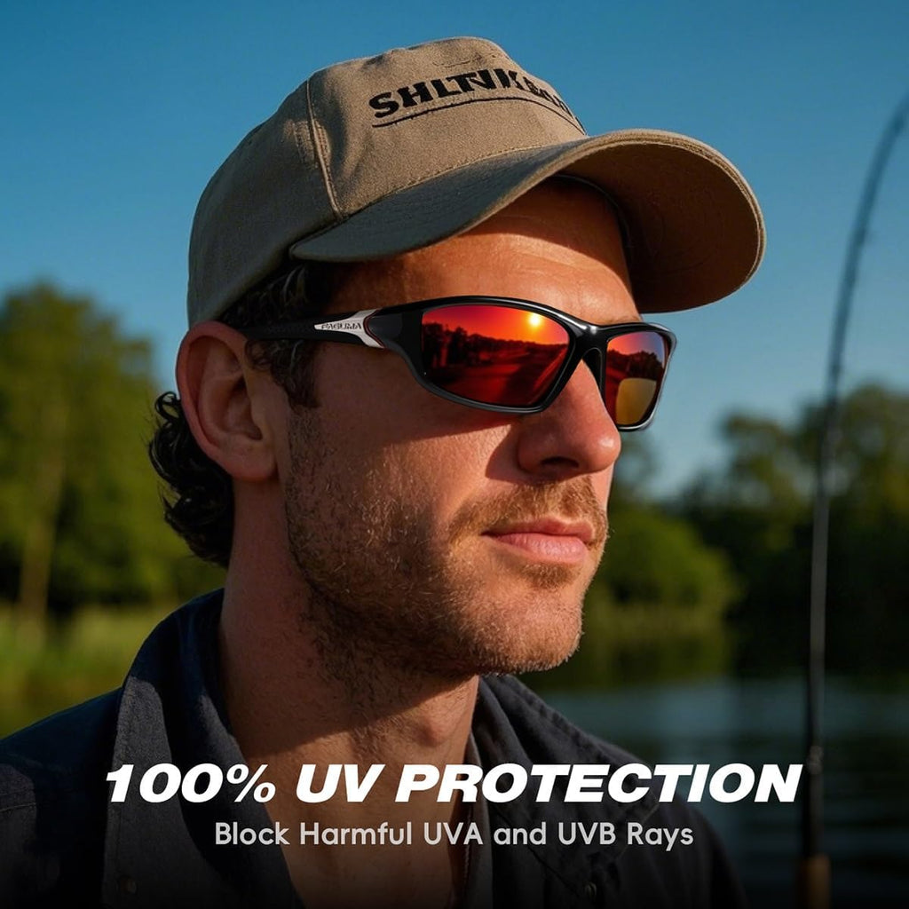 Sports Polarized Sunglasses For Men UV400 Protection | Cycling Driving Fishing
