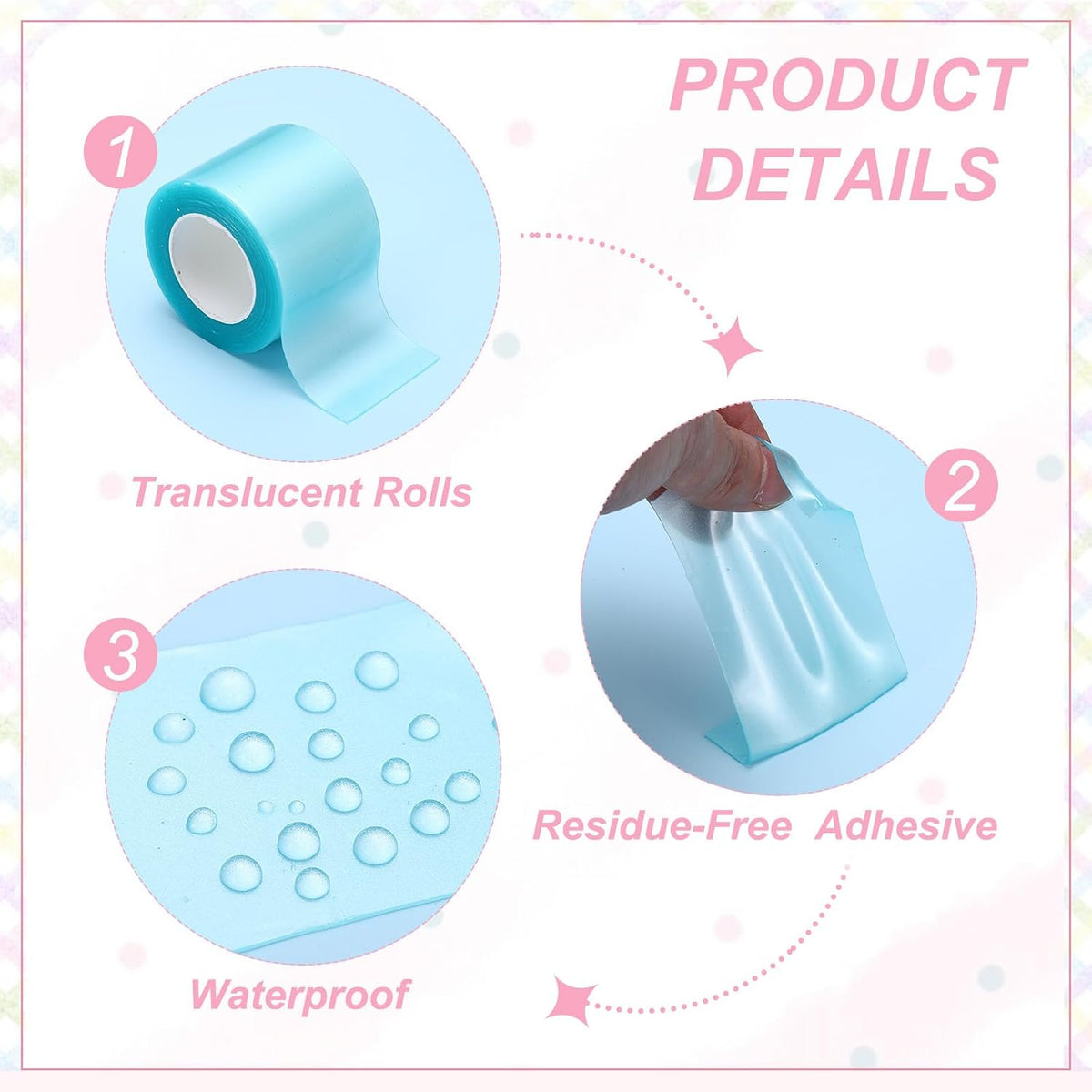 Nano Tape 2x39in, 5 Pcs Double Sided Nano Bubble Tape, 5 Color