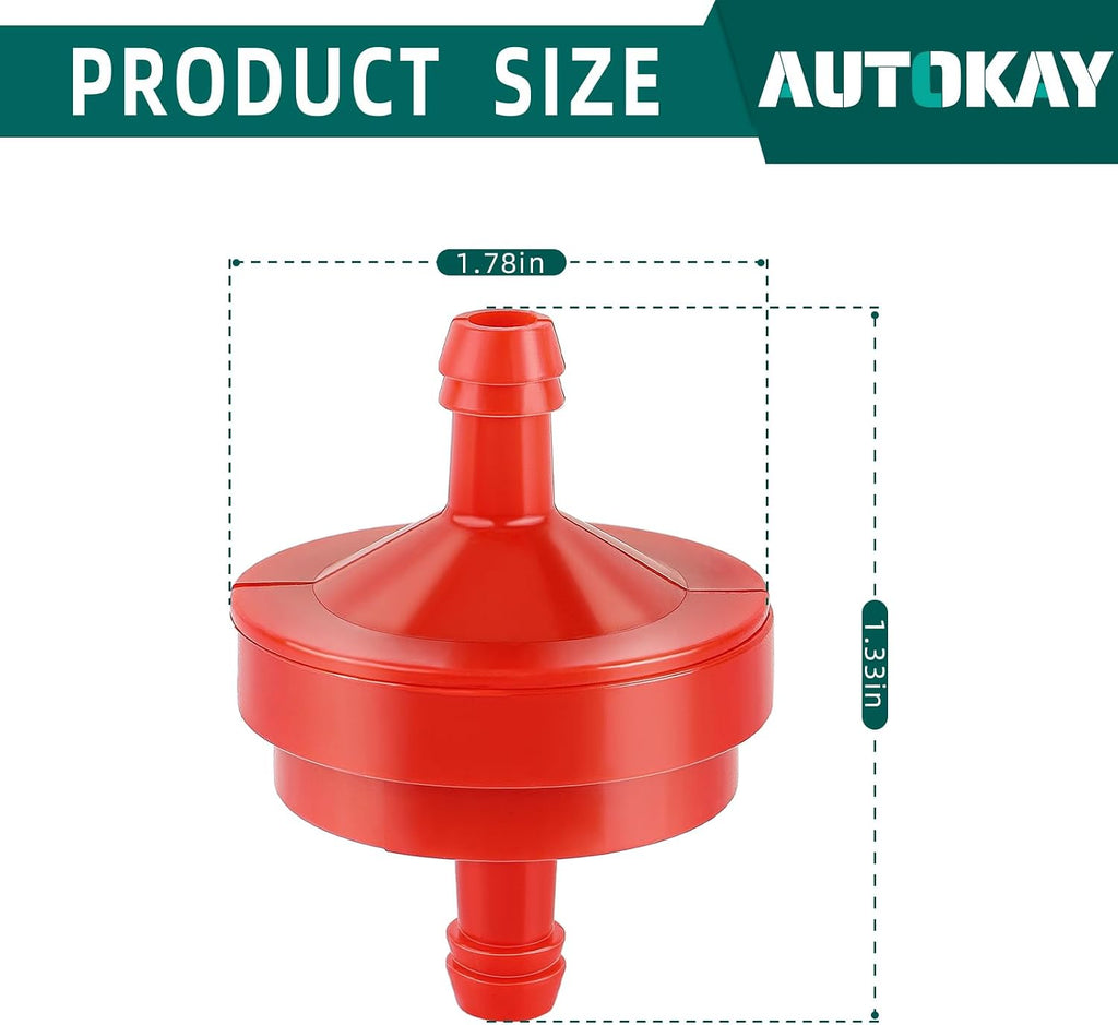 AUTOKAY Lawn Mower 1/4" Inline Gas Fuel Filter Compatible with 298090