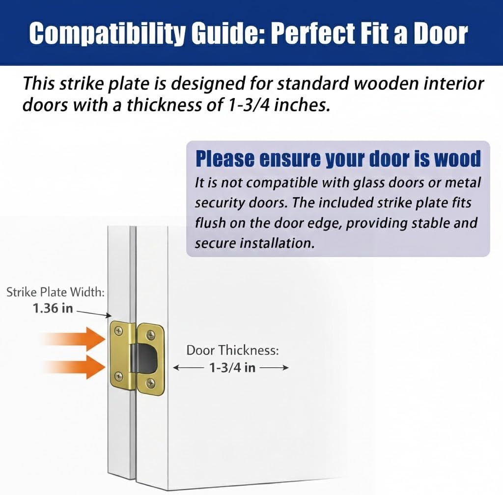 7 Inch Extra Long Door Strike Plate, Heavy Duty Metal Frame Repair Plate | Extended Height Security Plate with Long