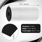 Neoprene Foam Padding Sheets with Adhesive Closed Cell Neoprene Foam Sheet Roll Foam Pad Insulation (Black
