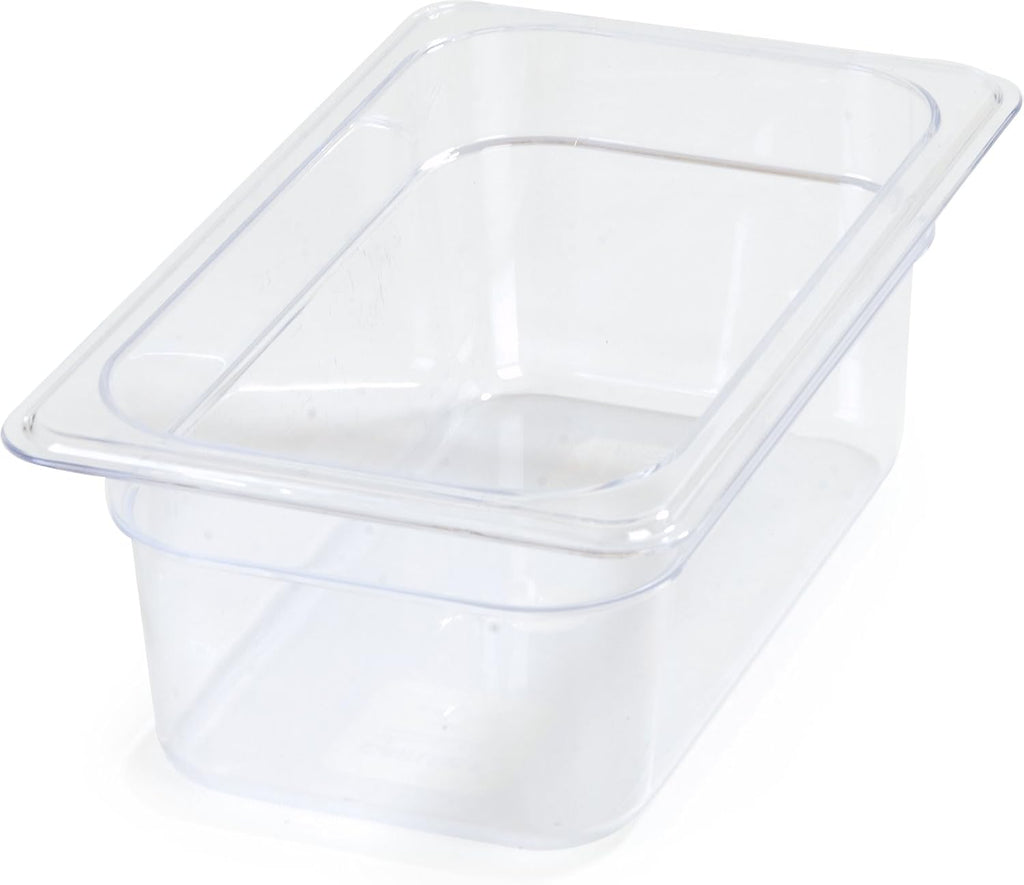 Plastic Food Pan 1/4 Size 4 Inches Deep Clear