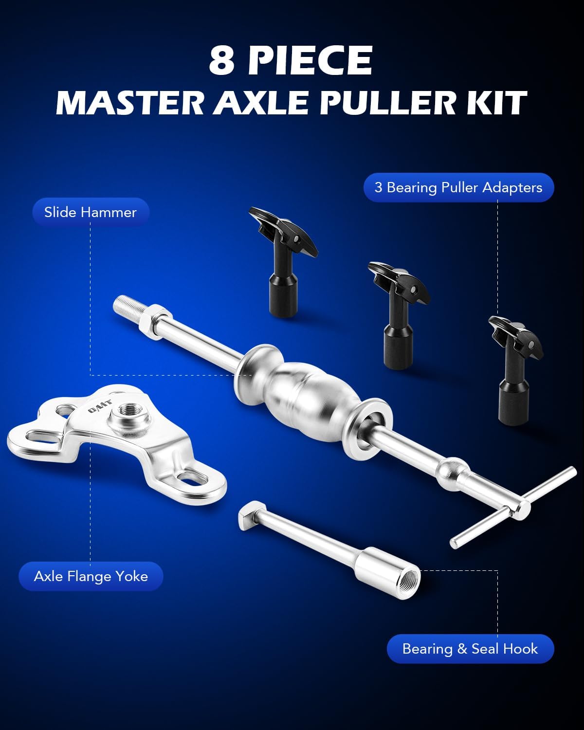 OMT Rear Axle Bearing Puller Tool Kit and Slide Hammer Set