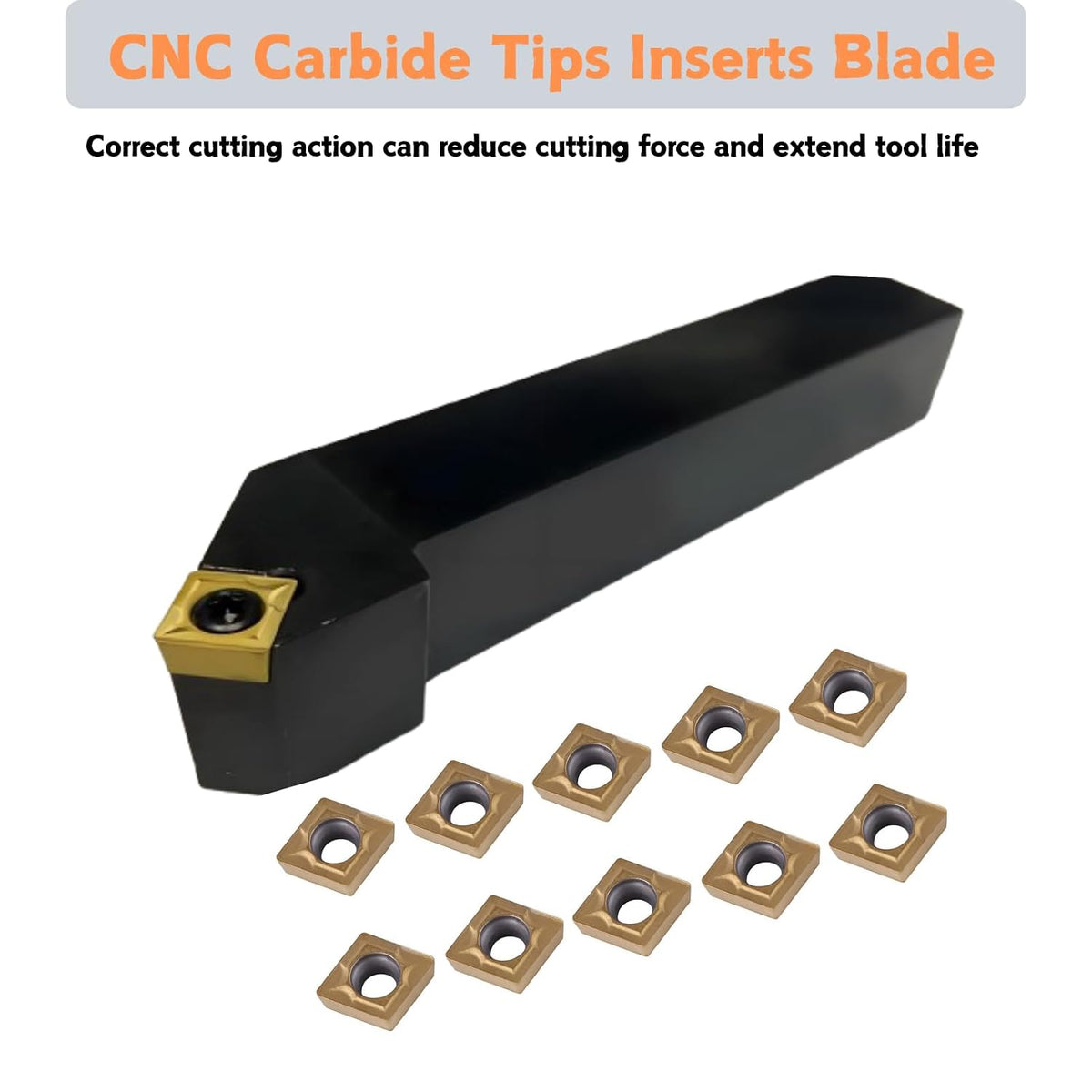 Carbide Turning Inserts CCMT060204 10Pcs, 1 Set