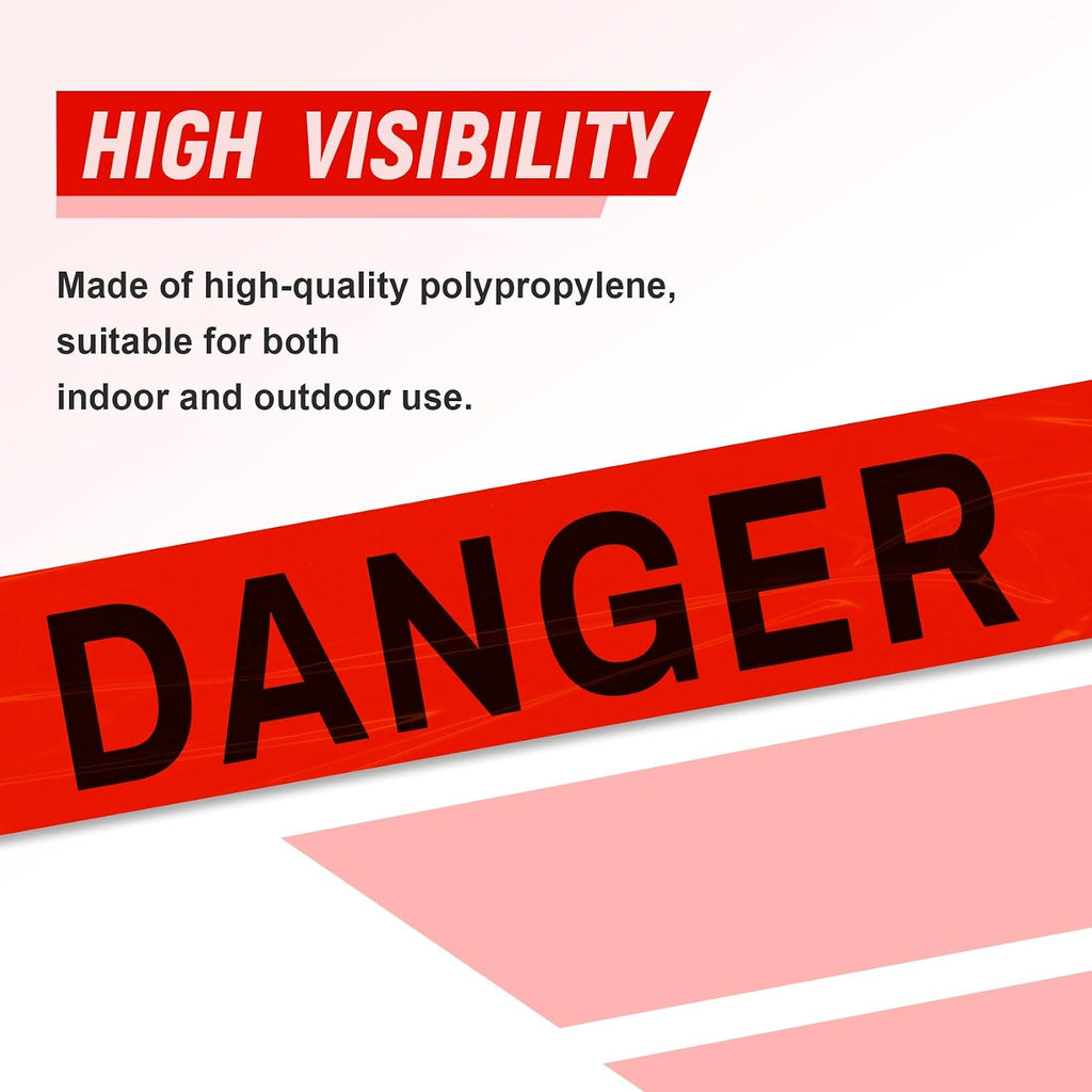 Red Danger Tape Roll Do Not Enter Barricade Tape 3-Inch by 1000-Feet, Premium Construction Tape Red Color Caution