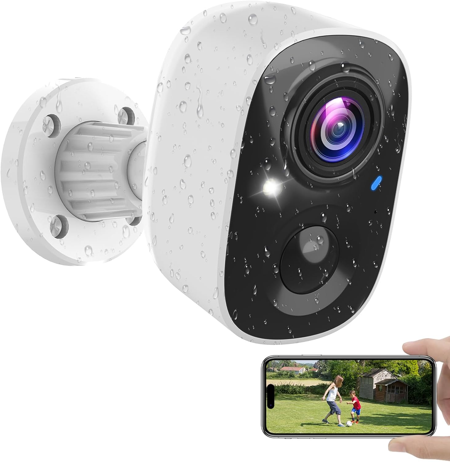 Security Cameras Wireless Outdoor Indoor, 2K Battery Powered WiFi Camera for Home Security, AI Motion Detection