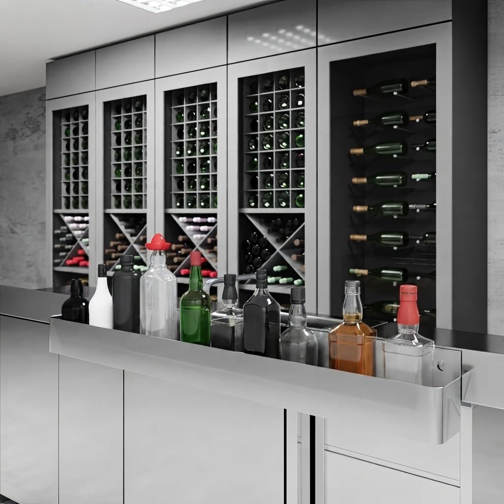 48 in. Single Tier Stainless Steel Speed Rail Rack for Commercial Bars, NSF