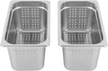 Perforated Steam Pan, 2 Pack 1/3 Size 6" Deep Stainless Steel Hotel Pan