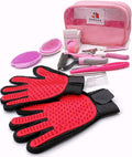 Pet Grooming Kit 12-in-1 for Dogs & Cats - Professional Deshedding Brush, Nail Clipper, Slicker Brush Flea Comb