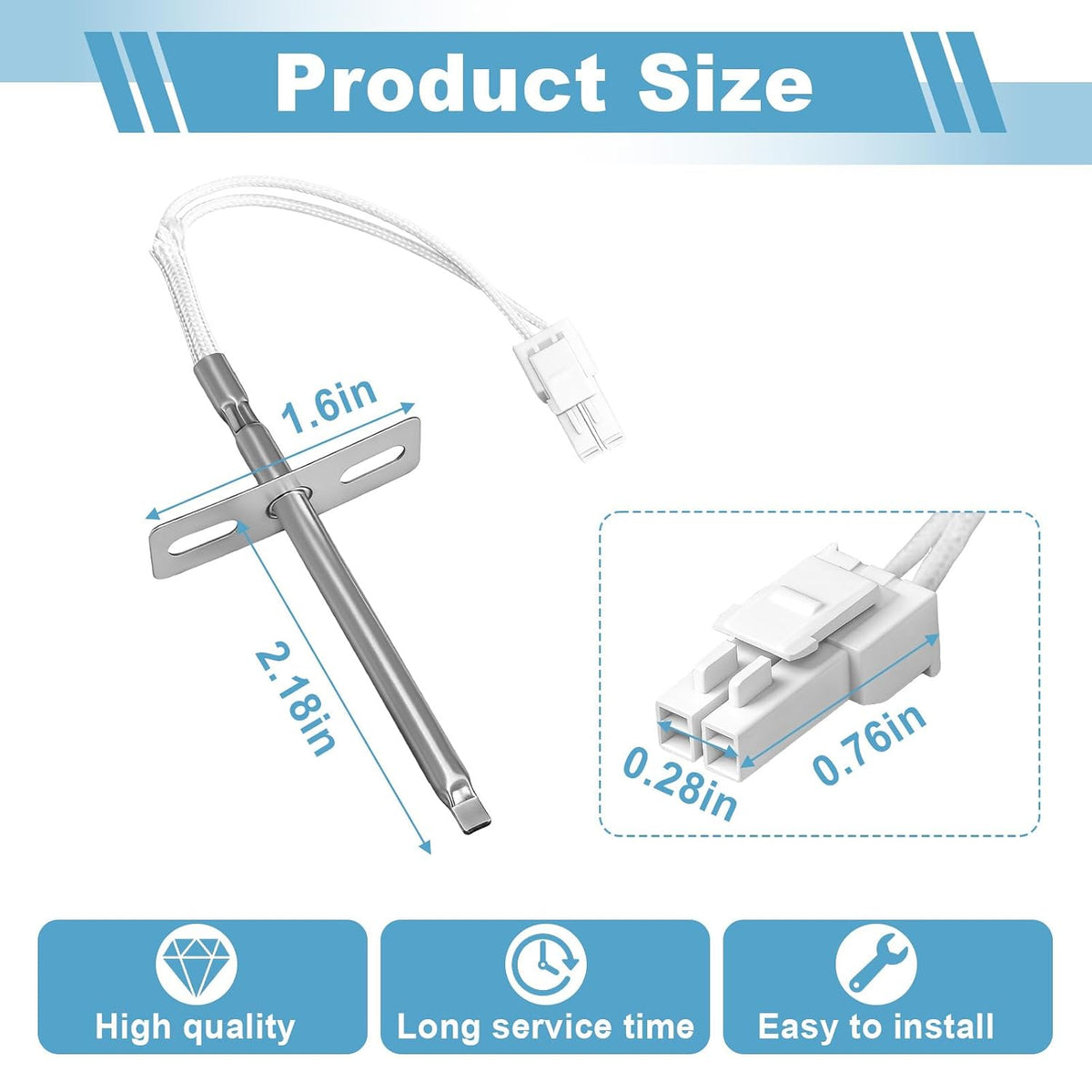 WB23X5340 Gas Range Oven Temperature Sensor Compatible with GE Oven Replaces for AP2023913 WB23T10002 253024 AH236490 EA236490 PS236490 WB20K5035 WB20K5040 WB24X5340 12001655