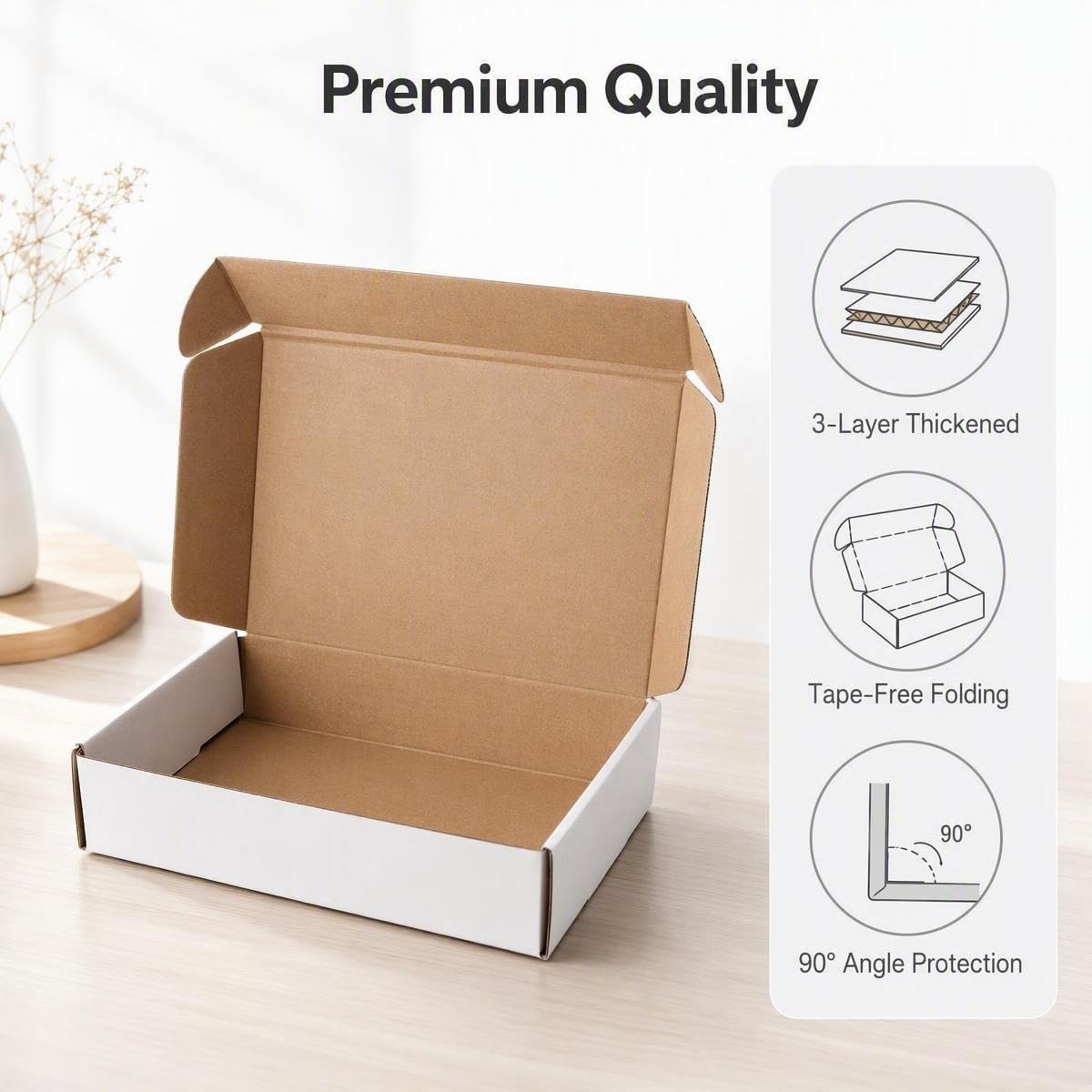 9x6x2 Inch White Shipping Mailer Boxes 20 Pack