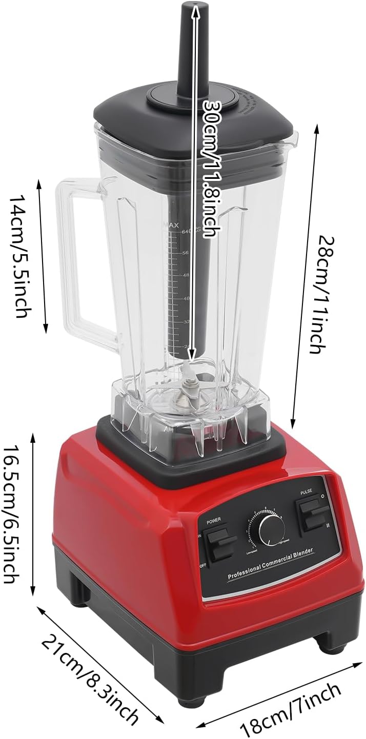 Commercial Blender 3HP 2200W 2L Heavy Duty Professional Mixer Juicer, High-Speed Smoothie Blender with 10 Gears