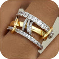 Gold Stackable Rings for Women Non Tarnish 18K Gold Plated Interlocked Stack Rings Set Silver Gold Mixed Metals Multi