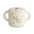 Silicone Snack Cup | Spill Proof Food Container (Pink Flowers)