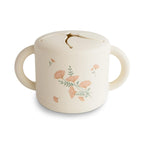 Silicone Snack Cup | Spill Proof Food Container (Pink Flowers)