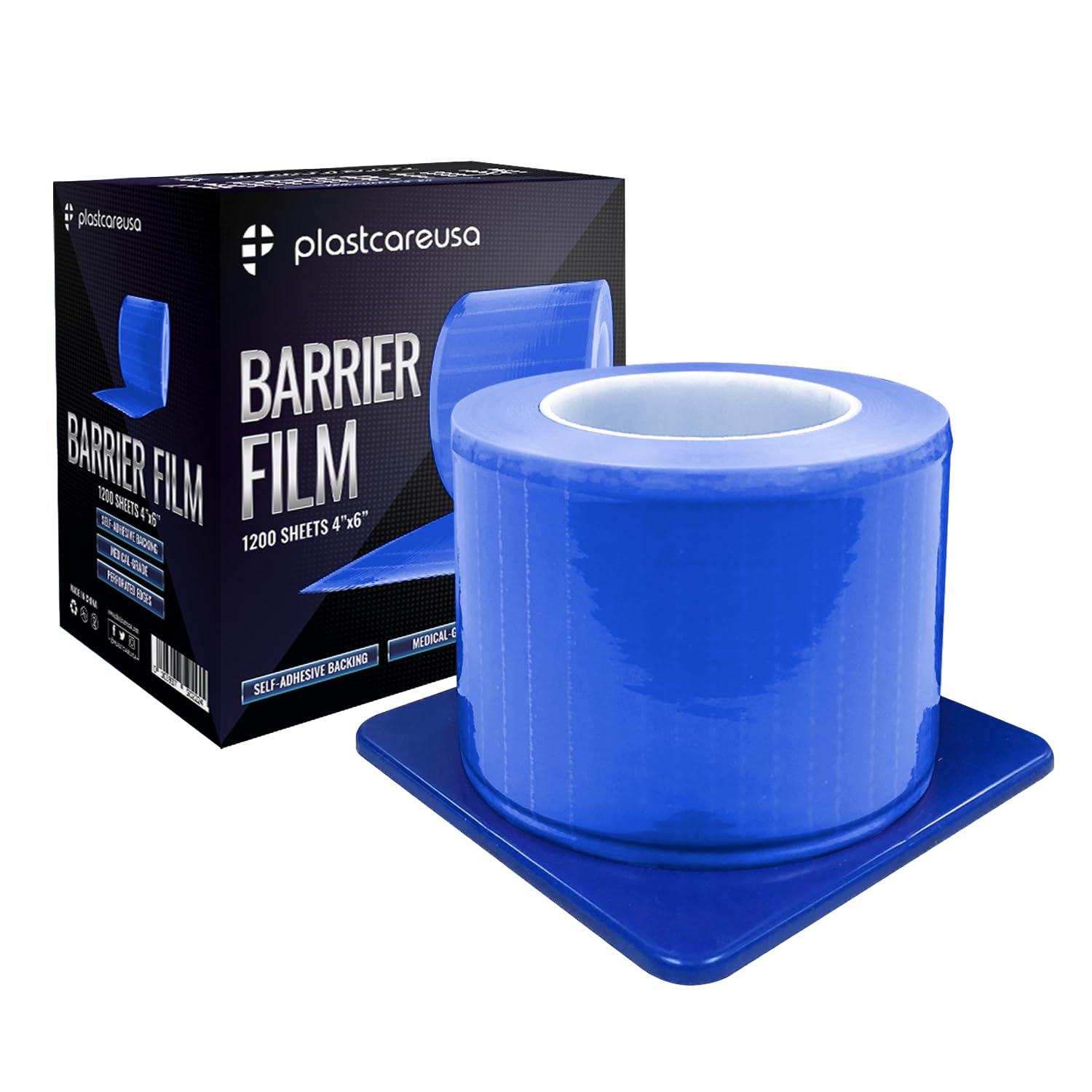 Blue Barrier Film Roll 4"x6" - 6.5nm Thickness Medical Grade Surface Protective Dental Barrier Film for Dental