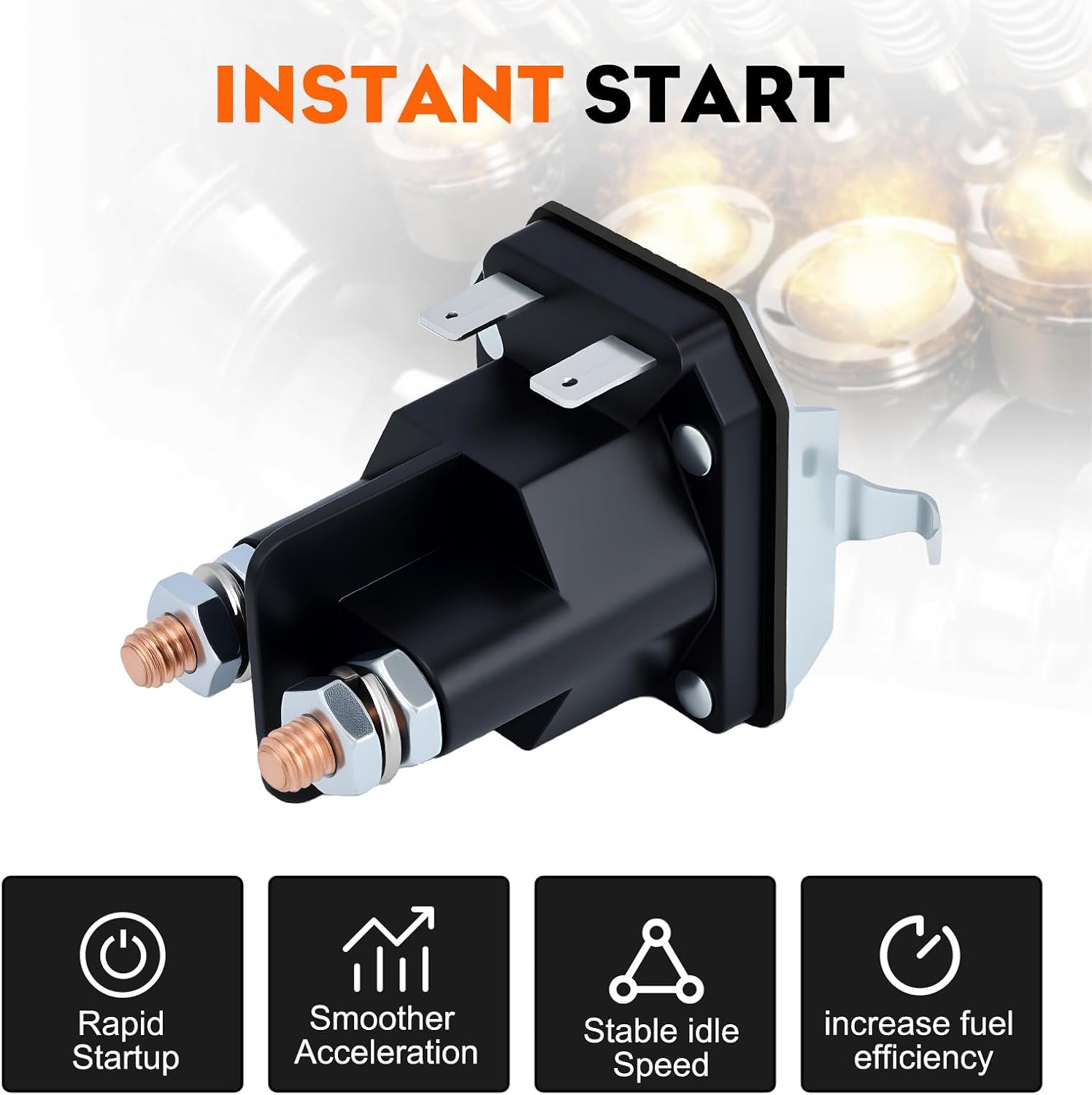 192507 Starter Solenoid 12V 4 Post for Husqvar-na 582042801 582042802 | Compatible with Craftsman LT2000 YT3000