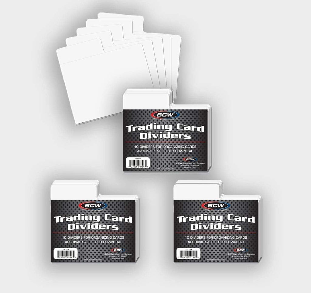 Horizontal Trading Card Dividers - 30 ct | Archival Quality, Write-On Index Tab, 3 11/16 X 2 11/16 Inches | Fits