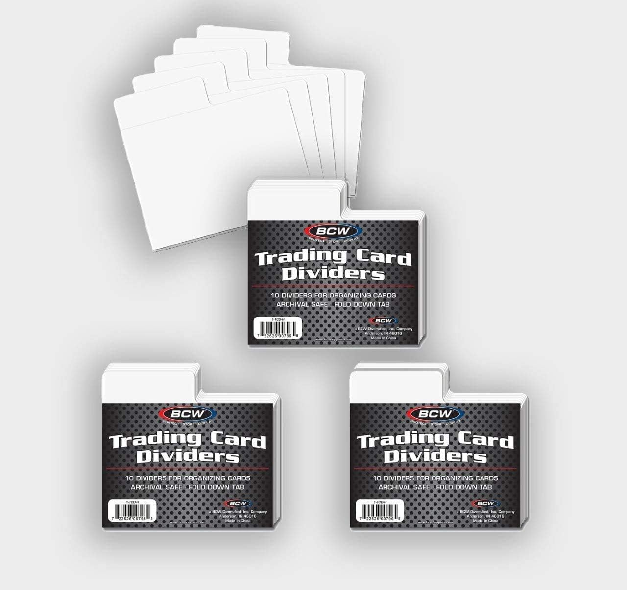 Horizontal Trading Card Dividers - 30 ct | Archival Quality, Write-On Index Tab, 3 11/16 X 2 11/16 Inches | Fits