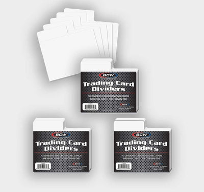 Horizontal Trading Card Dividers - 30 ct | Archival Quality, Write-On Index Tab, 3 11/16 X 2 11/16 Inches | Fits