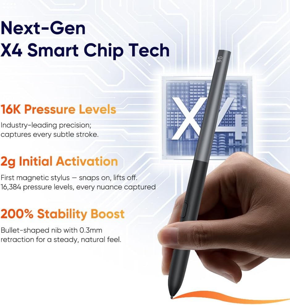 XPPen Artist 12 3rd 11.9" Drawing Tablet with Screen - 16K Pressure X4 Smart Chip Magnetic Stylus, Full-Laminated