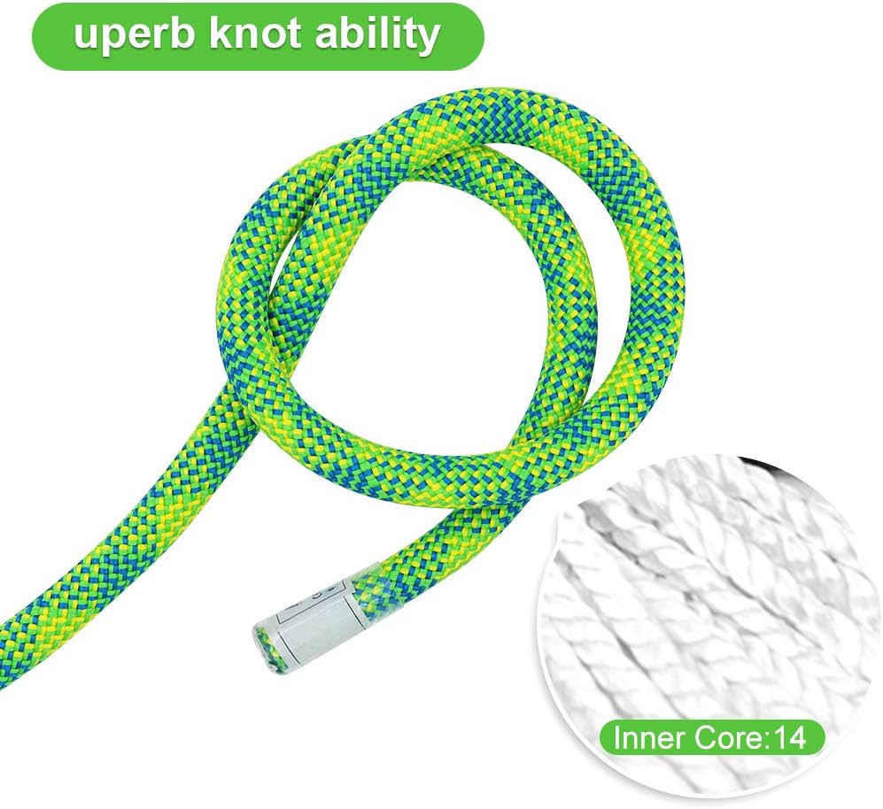10.5 mm UIAA Dynamic Climbing Rope 45M(150FT), Safety Nylon Kernmantle Rope for Rock Climbing, Tree Climbing, Ice