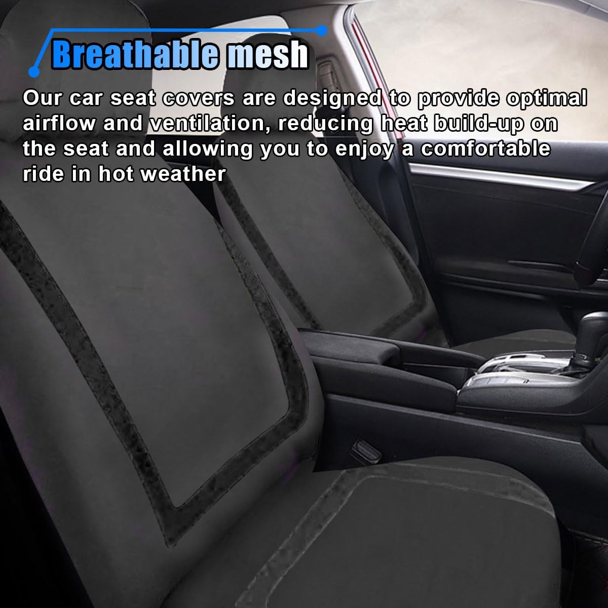2 Pack Car Seat Covers, Breathable Seat Protectors, Anti-Slip Driver Seat Cover, Comfortable Front Seat Cover Set