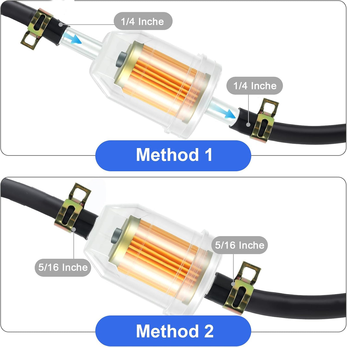 10Pcs 1/4 & 5/16 Inline Fuel Filter w/Magnet for Lawn Mower & Small Engine