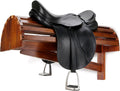 Wall-Mounted Wood Saddle Rack – Space-Saving Design with Reinforced Crossbars, Non-Abrasive Surface, Heavy-Duty