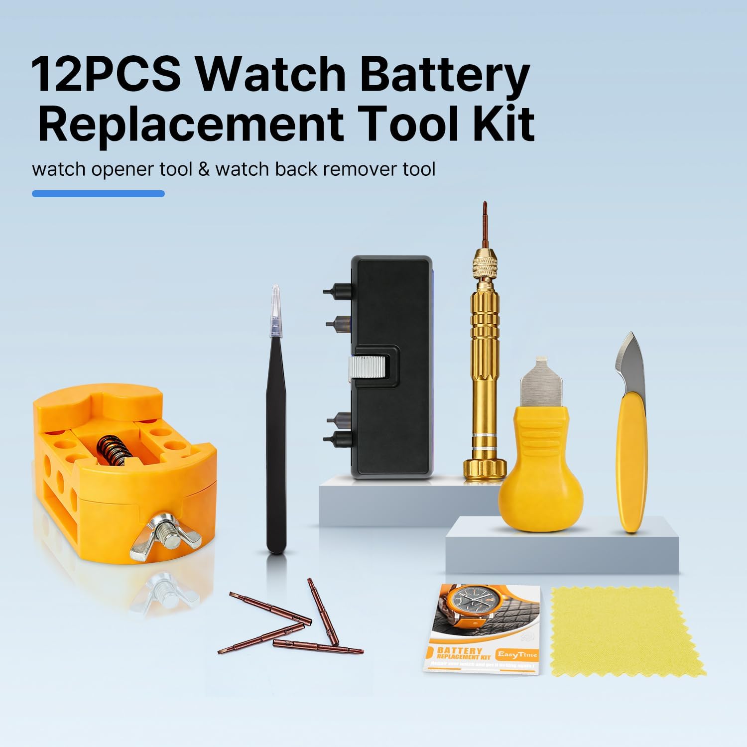 Watch Case Opener Tool: Battery Replacement Kit for Back Removal | Complete Watch Back Remover Tools - Easy to Repair