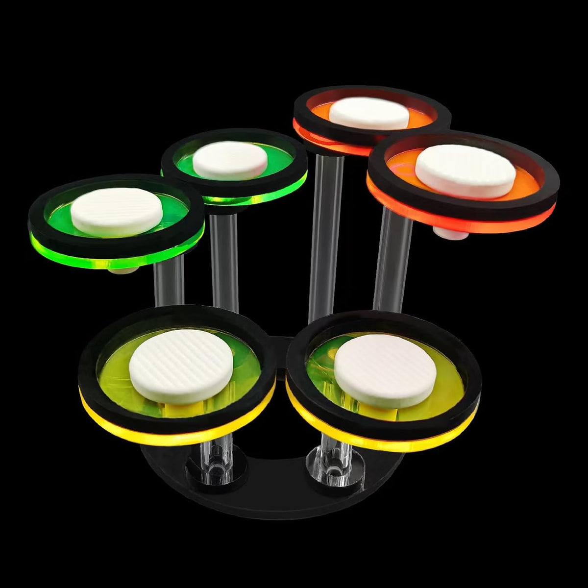 coral frag holer,Ring, set of six pillars with six round coral bases with legs, YGSHJ-XY6Z-1P