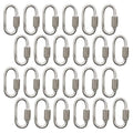 Qjaiune 24 PCS 1/8" Quick Links, 304 Stainless D-Shape Chain Connector