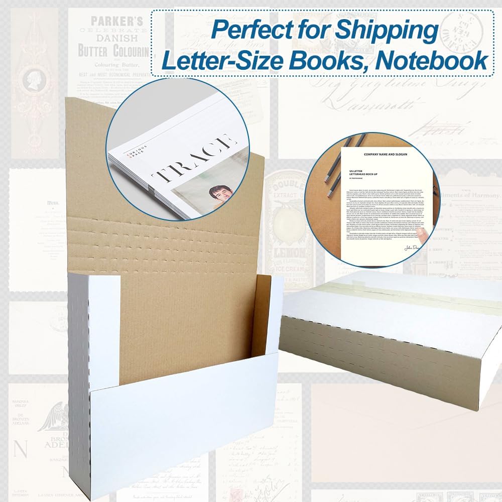 50 Pack 11.125x8.625x2'' Small Shipping Boxes, White