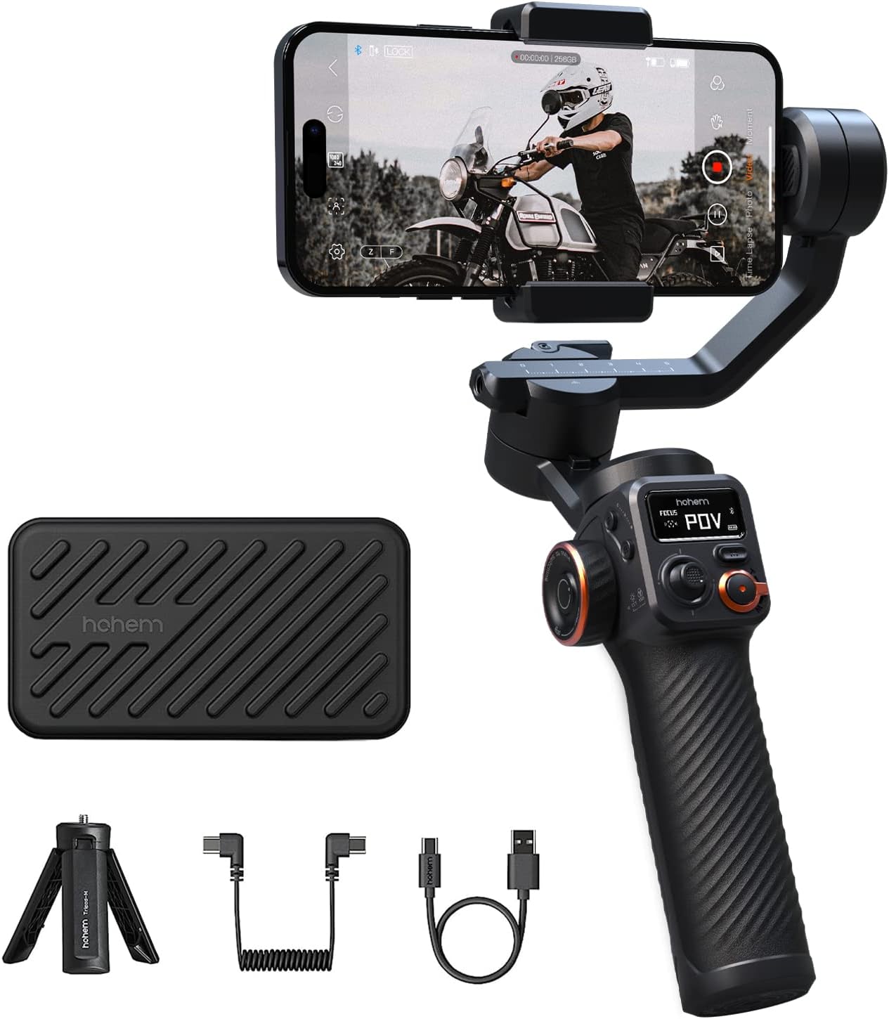 iSteady M6 Gimbal Stabilizer for Smartphone, 3-Axis Cell Phone Stabilizer Built-in OLED Display 400g Payload Reverse
