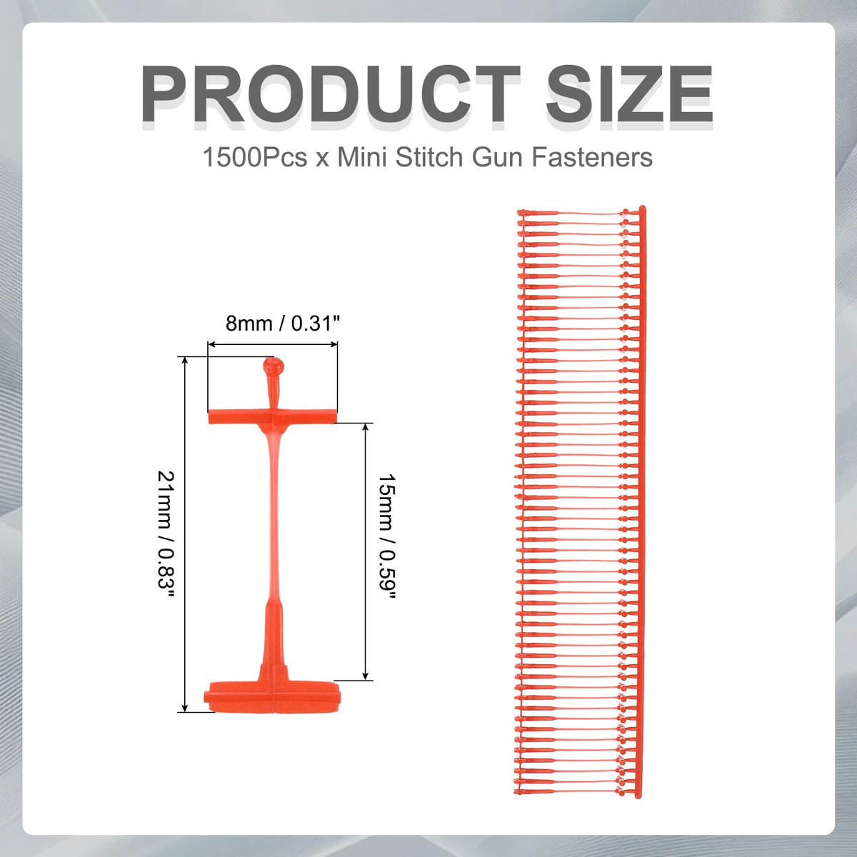 1500Pcs Mini Stitch Gun Fasteners, 15mm/0.59" Micro Fasteners Stitch Gun Refill Quick Clothing Fixer for Clothing
