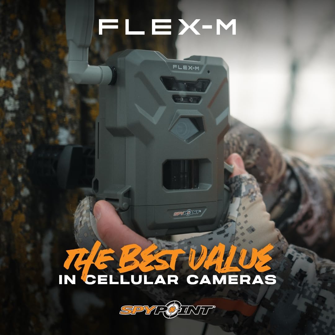 Flex-M Twin Pack Cellular Trail Cameras - Best Hunting Accessories, No WiFi Needed, GPS, Night Vision, Dual-Sim LTE