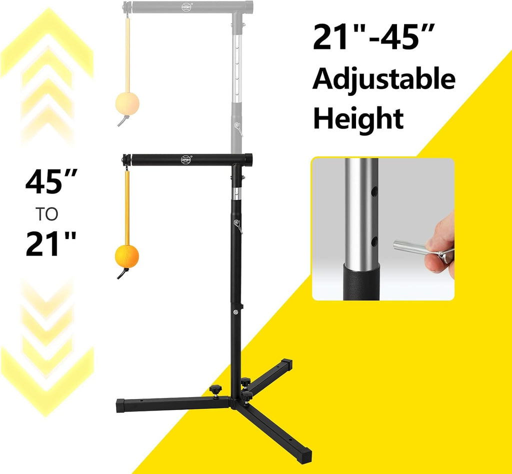Baseball Softball Batting Tee with Auto Return Ball, Adjustable 21" to 45" Baseball Swing Trainer for All Ages