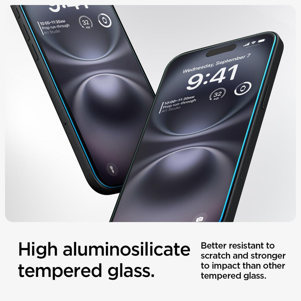 Tempered Glass Screen Protector [GlasTR EZ FIT] designed for iPhone 16 / iPhone 15 [2 Pack]