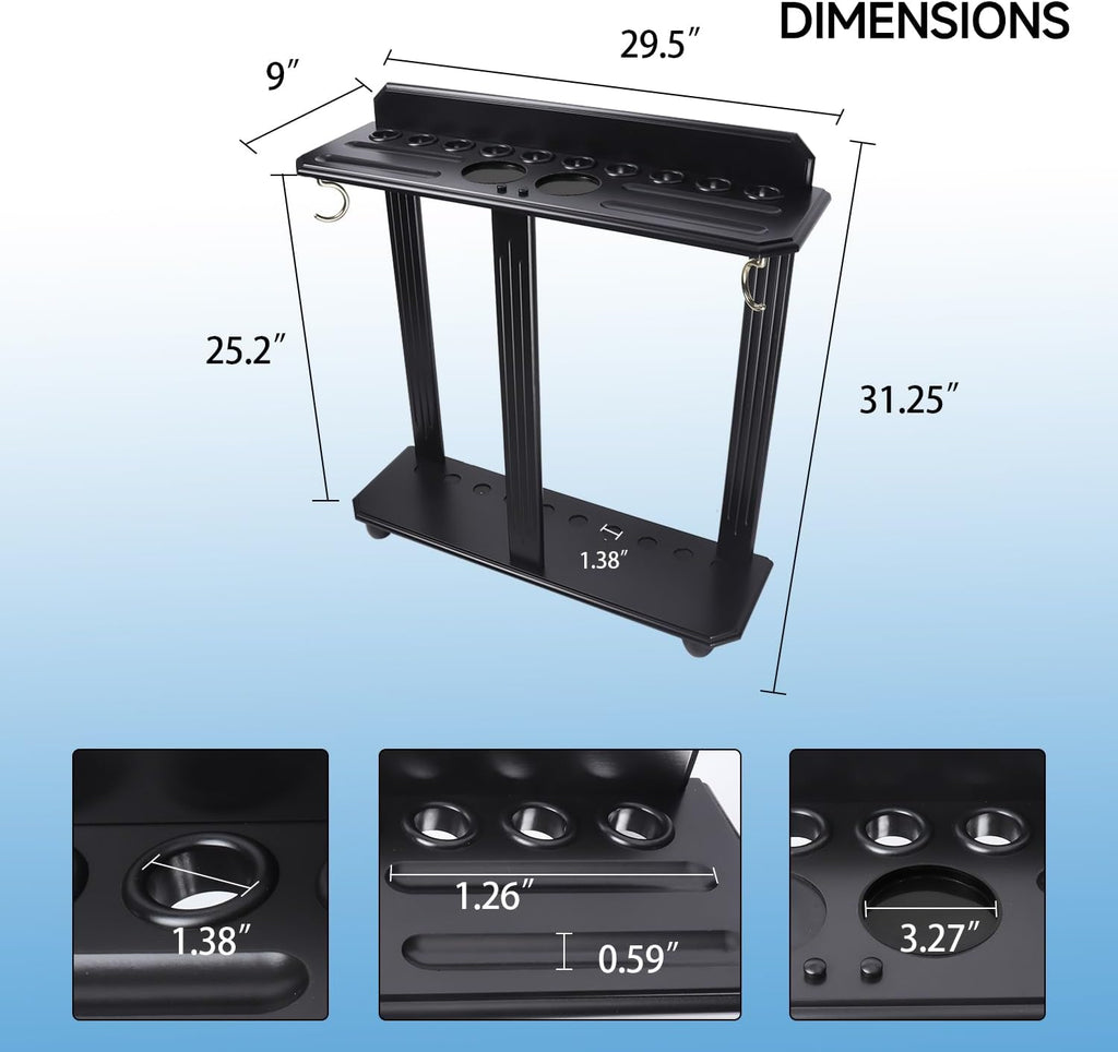 GSE Corner-Style Floor Stand Billiard Pool Cue Racks with Score Counters | Holds Pool Cue Sticks, Full Set of Balls