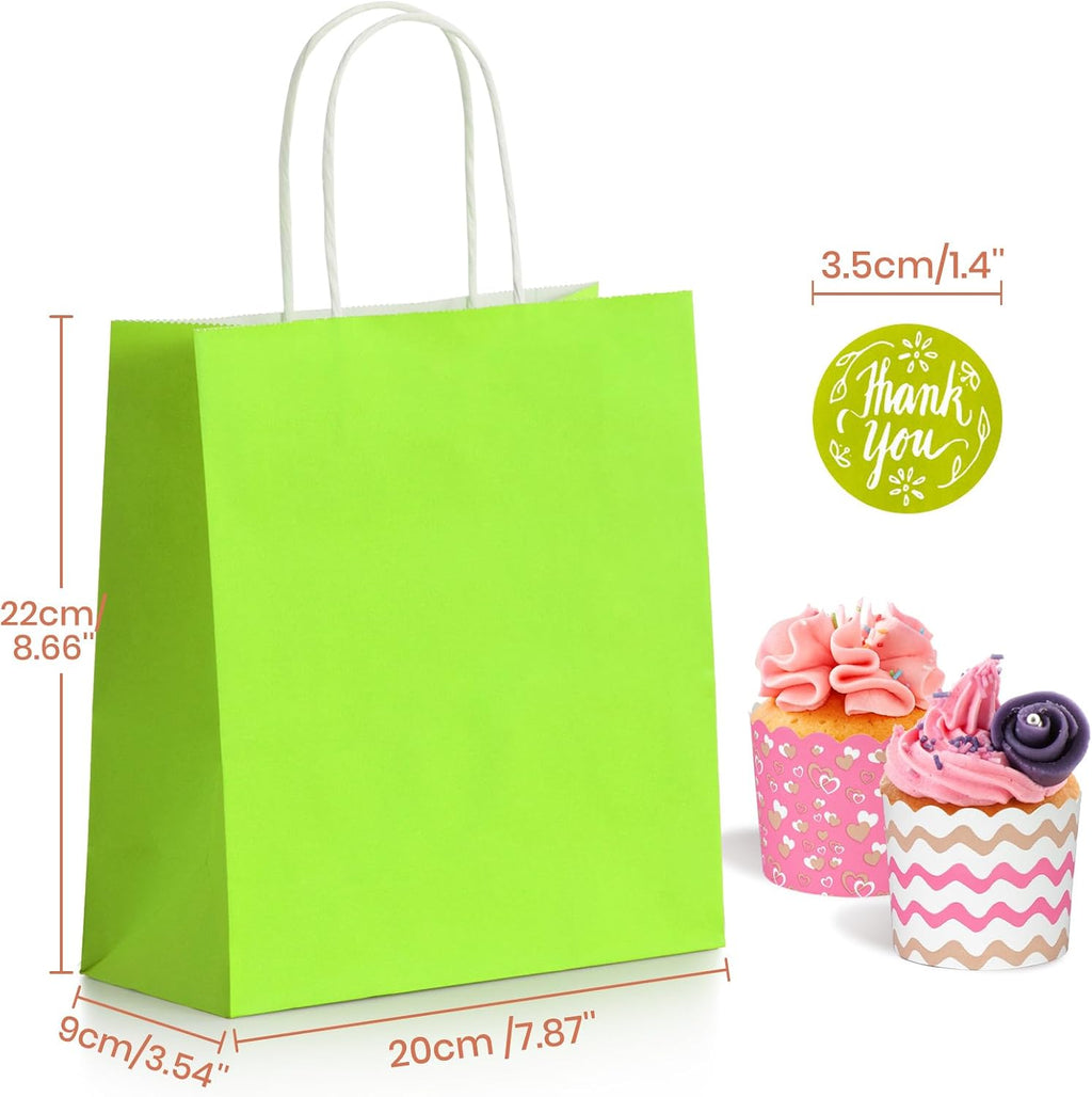 Small Paper Gift Bags with Handles, 6 Colors, 30 Pack