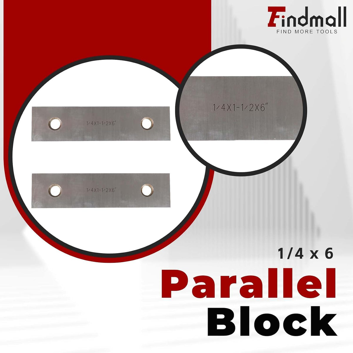 findmall 9 Pair 1/4 x 6 Accuracy Parallel Block Set, 3/4 to 1-3/4 Height