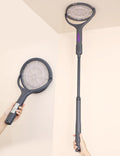 Electric Fly Swatter with Extendable Handle & Rotating Head, 3000V Rechargeable Bug Zapper Racket, 1200mAh Long