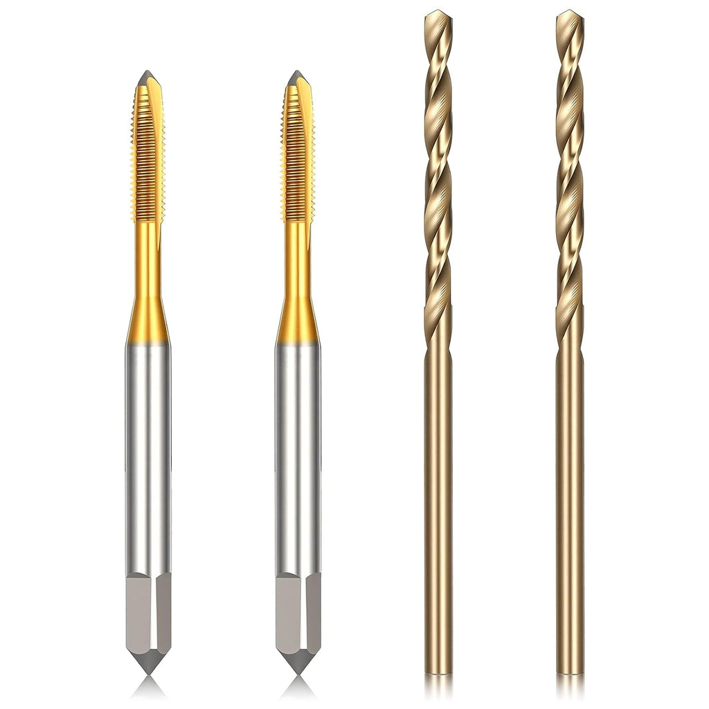 4-Piece Metric Tap & Drill Bit Set, Precision Screw Threading Tools