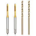 4-Piece Metric Tap & Drill Bit Set, Precision Screw Threading Tools