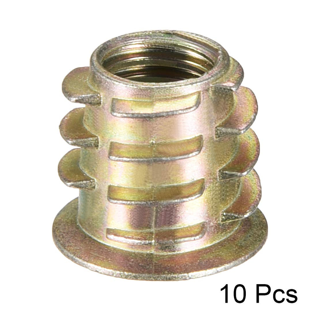 uxcell Furniture Threaded Insert Nuts Zinc Alloy M10 Internal Threads 15mm Length 10pcs