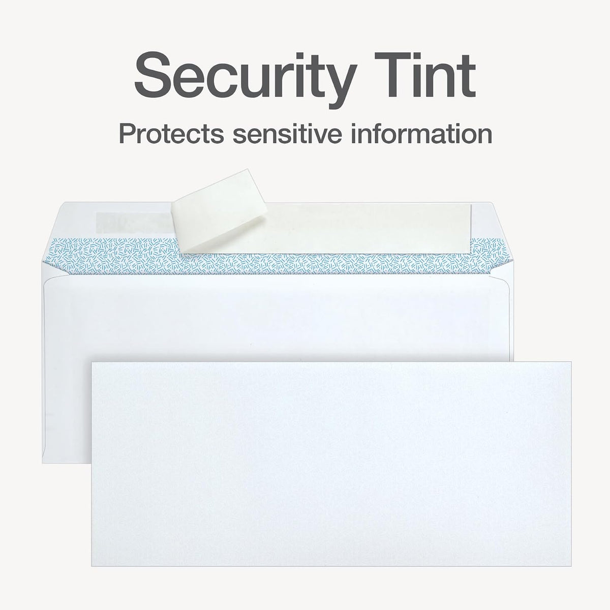 #10 Security Envelopes, 100 Pack, Self Seal Envelopes for Home, School, and Business Mailings, No Window, 4-1/8 x